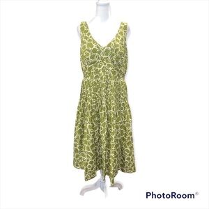 Maggy Boutique Women Green V Neck Sleeveless Fit Flare Dress Size 10